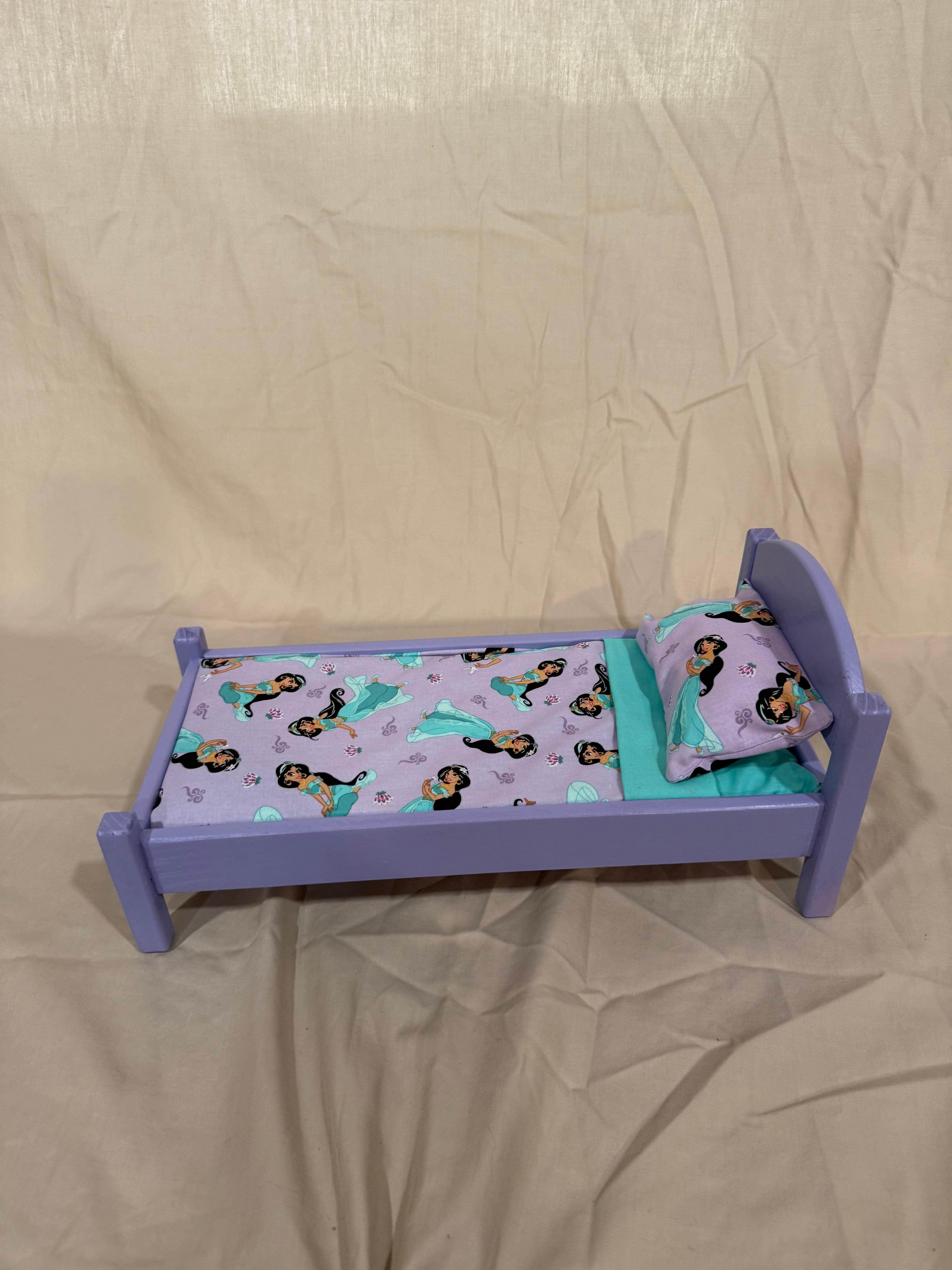 Barbie bed in princess jasmine bedding