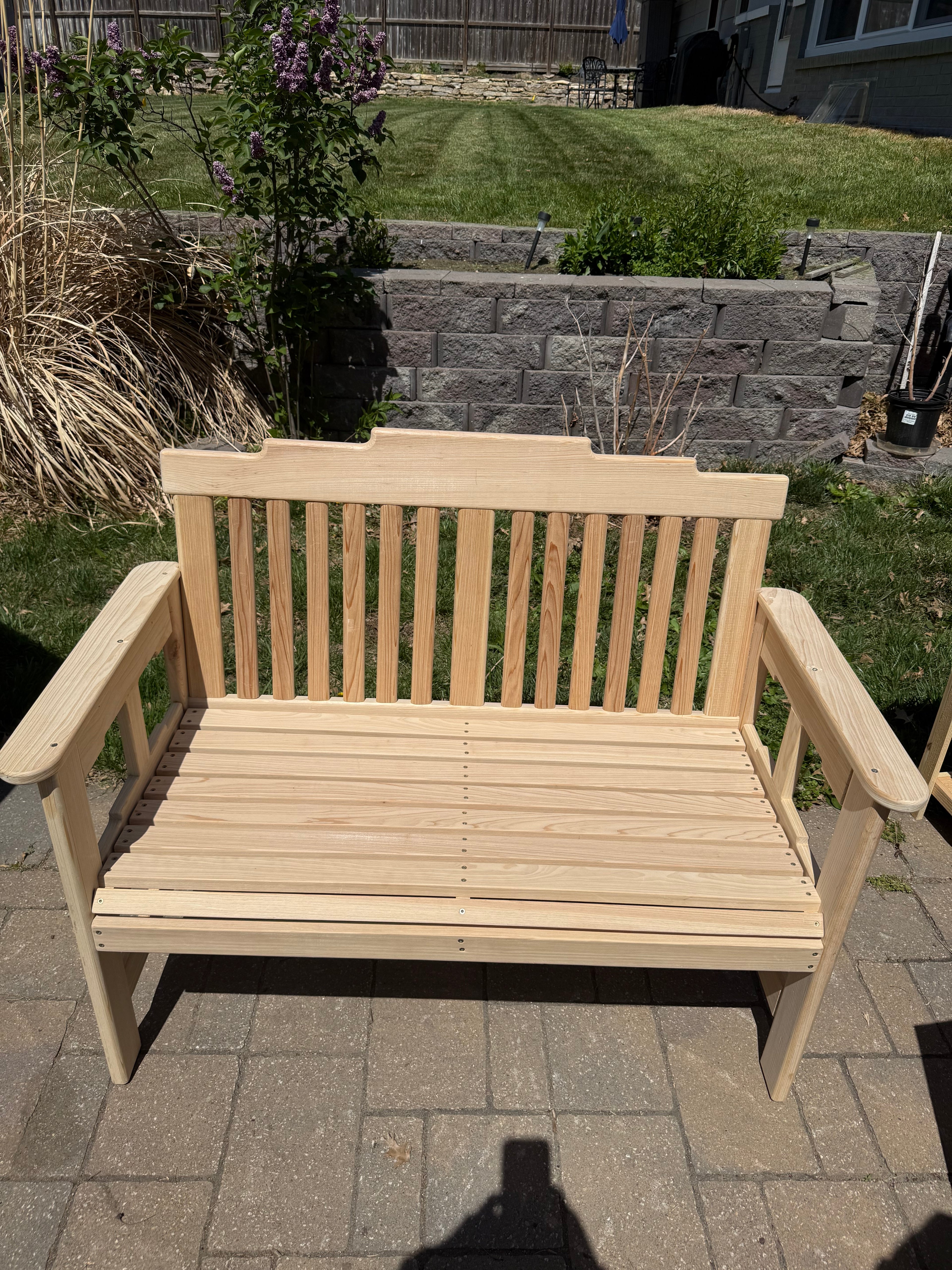 Handmade garden bench