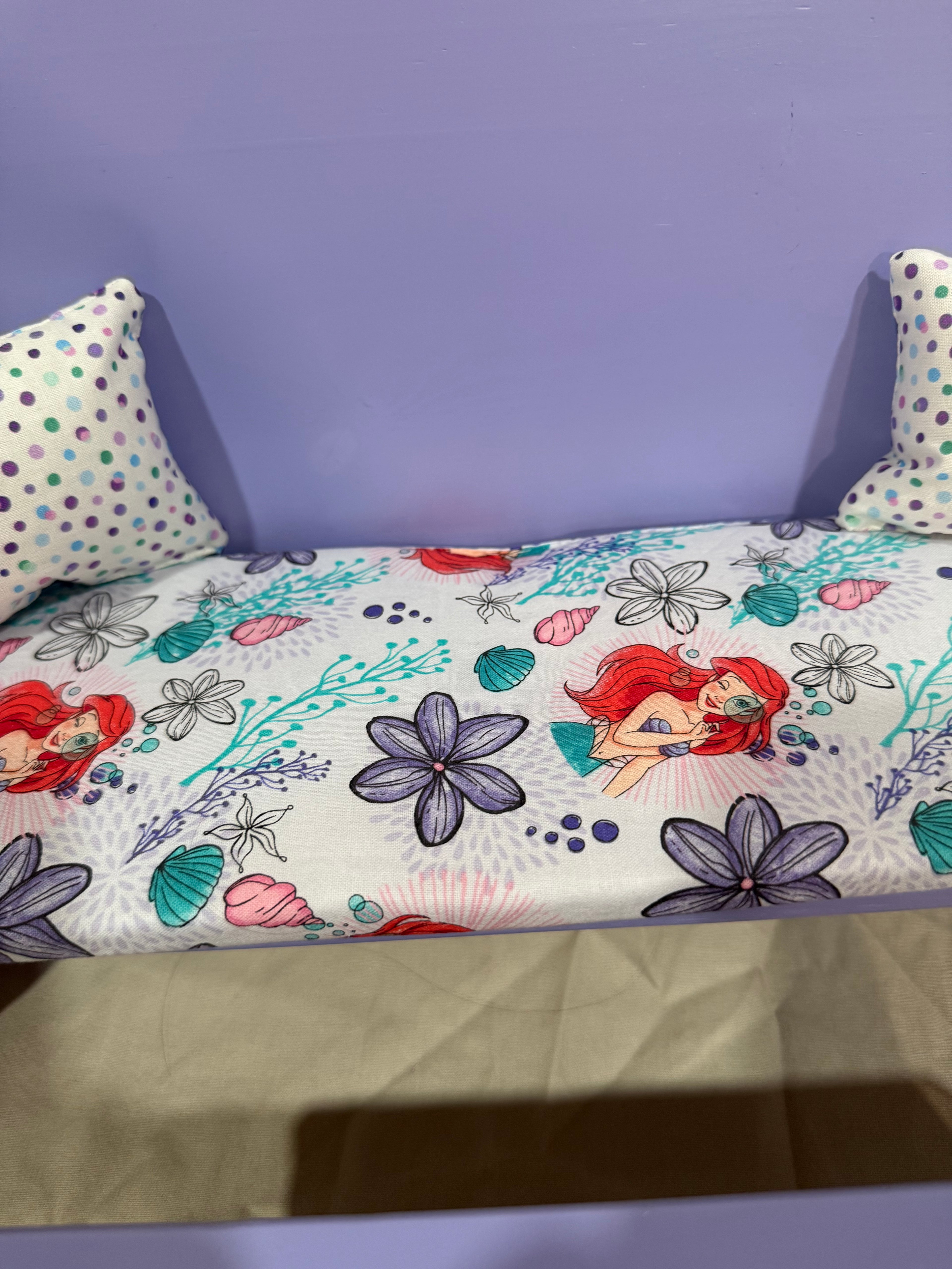 18” doll couch, chairs, and tables set in little mermaid