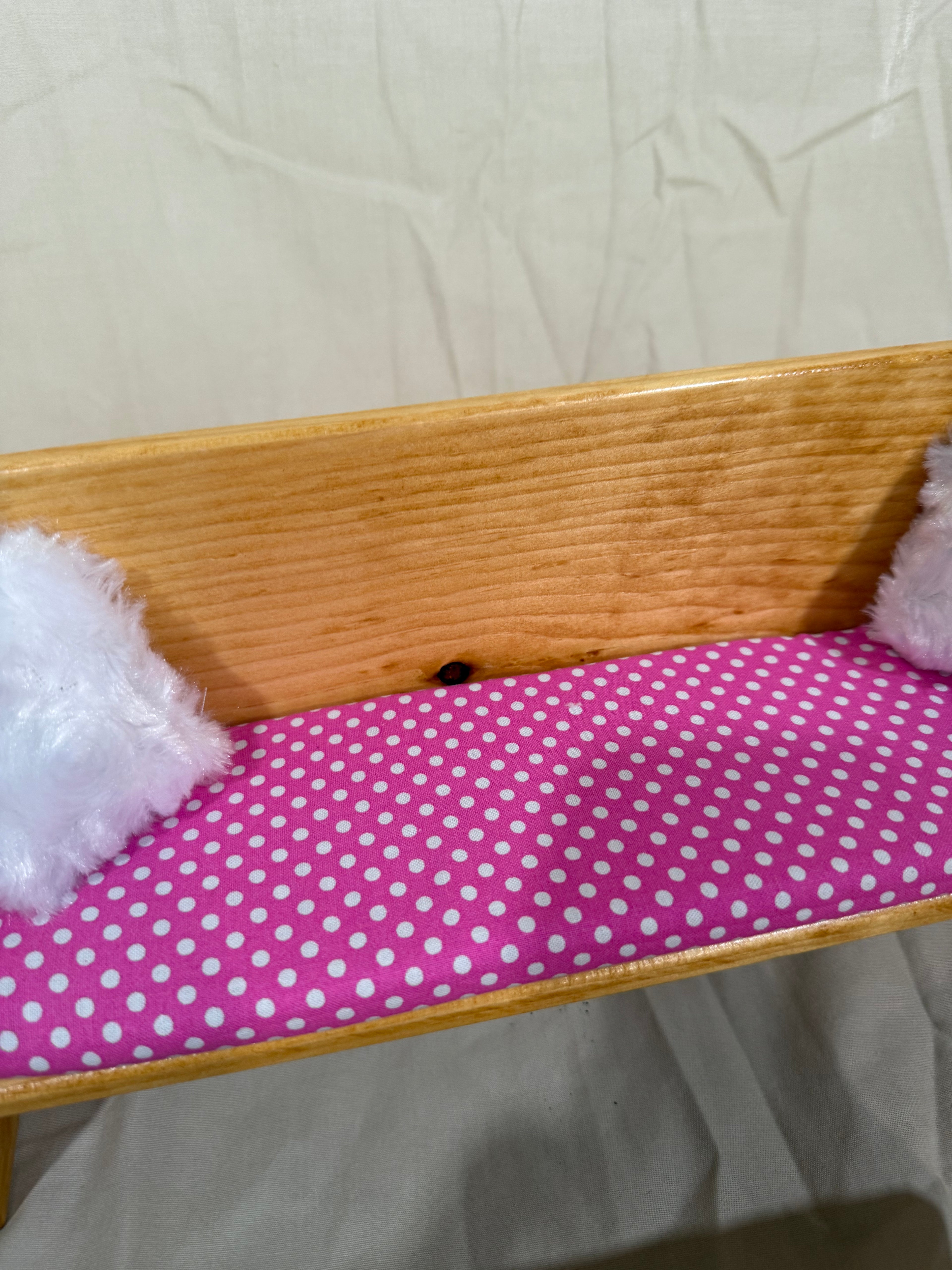 Barbie couch, chairs, and tables set in pink dot